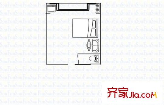 怡豐公寓 1室 戶型圖