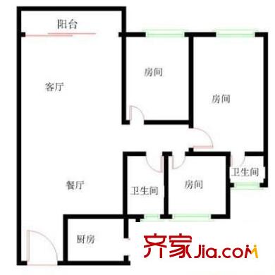 嘉寶樓 3室 戶型圖