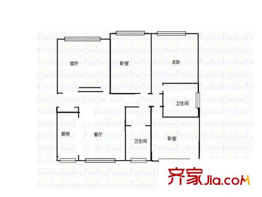 富嘉名座 3室 戶型圖