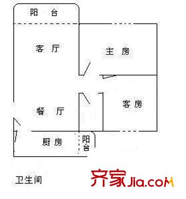 河濱花園 2室 戶型圖
