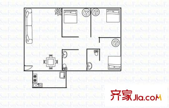 鳳凰城 3室 戶型圖