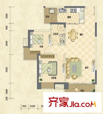 翠湖花園 2室戶型圖