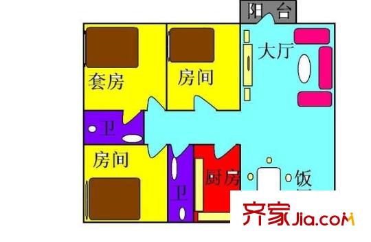 金龍大廈(虎門)戶型圖金龍大廈（虎門） 3室 戶型圖 3室2廳2衛(wèi)1廚