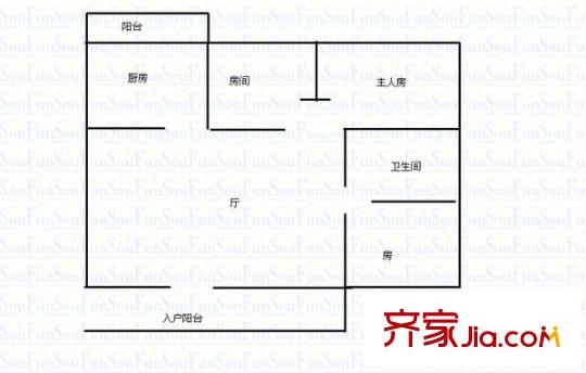 金龍大廈(虎門)戶型圖金龍大廈（虎門） 3室 戶型圖 3室2廳2衛(wèi)1廚