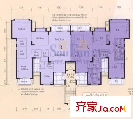 海逸豪庭三期 3室 戶型圖