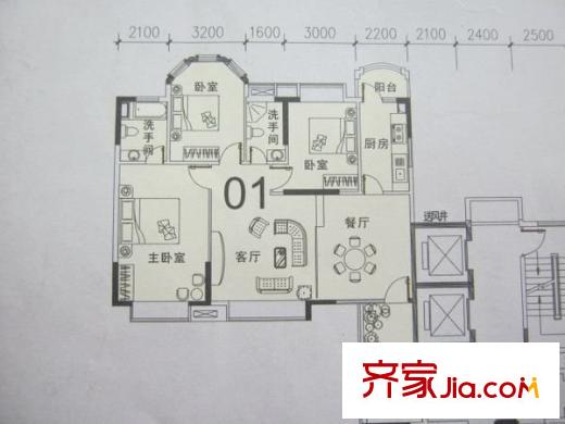 富康豪庭二期 1室 戶型圖