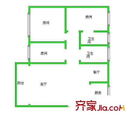金牛花苑 3室 戶型圖