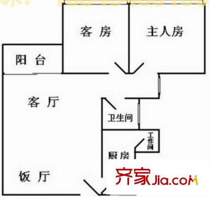 東駿朗晴居 2室 戶型圖