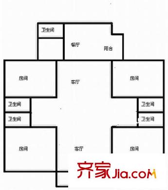 教師新村(松山湖)戶型圖松山湖教師新村 4室 戶型圖 4室2廳3衛(wèi)1廚