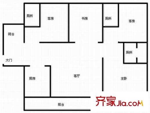 教師新村(松山湖)戶型圖松山湖教師新村 4室 戶型圖 4室2廳2衛(wèi)1廚