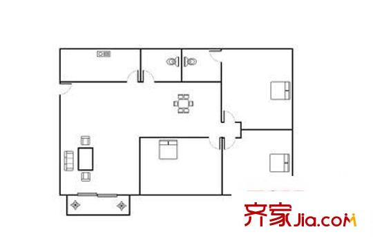 第二教師村 3室 戶型圖