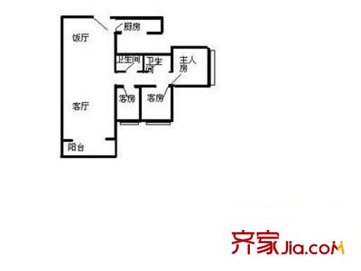 第二教師村 3室 戶型圖