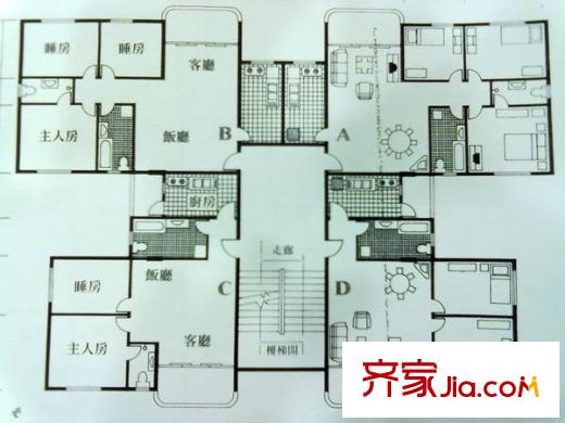 龍威花園 2室 戶型圖
