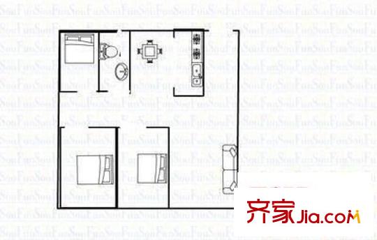 金牛花苑 3室 戶型圖