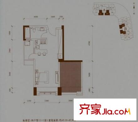 金牛花苑 1室 戶型圖