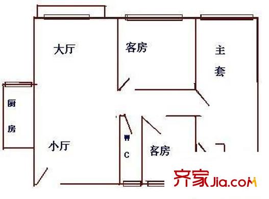 雍華庭四期 3室 戶型圖