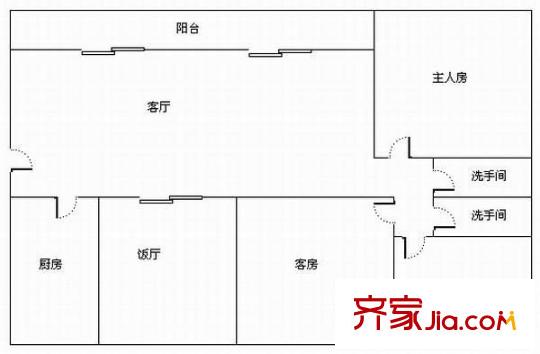 教師新村(松山湖)戶型圖教師新村(松山湖) 3室 戶型圖 3室2廳2衛(wèi)1廚