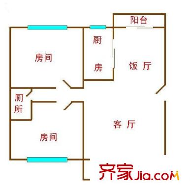 教師新村(松山湖)戶型圖松山湖教師新村 2室 戶型圖 2室2廳1衛(wèi)1廚
