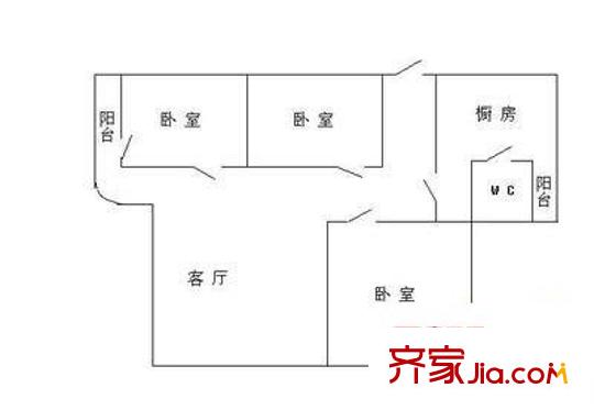 第二教師村 3室 戶型圖