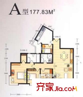 帝景花園戶型圖2室2廳 戶型 2室2廳2衛(wèi)1廚