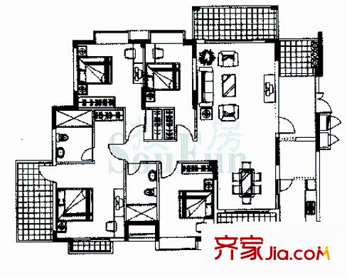中信凱旋城二期    戶型圖