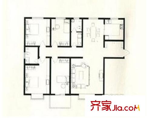 世紀(jì)城國際公館 4室 戶型圖