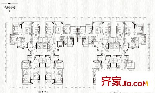 敏捷春天花園戶型圖洋房6座戶型 2室2廳1衛(wèi)1廚