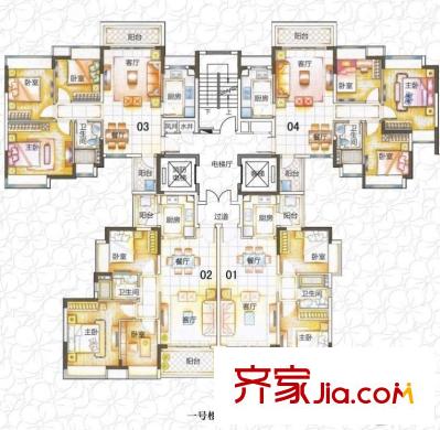 敏捷春天花園 3室 戶型圖