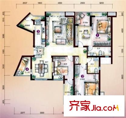 麗水佳園 4室 戶型圖