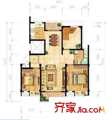 南城鴻福廣場(chǎng)戶型圖鴻福廣場(chǎng) 2室 戶型圖 2室2廳1衛(wèi)1廚