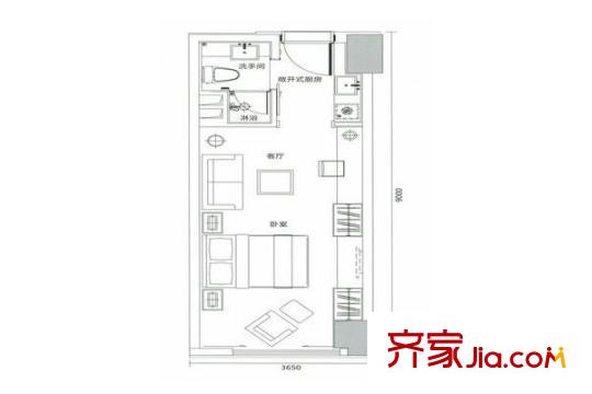 君源鉑爾曼公館 戶型1室1廳
