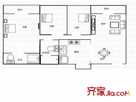 君源鉑爾曼公館 3室 戶型圖