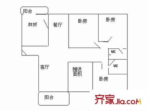 七寶一居 3室 戶型圖