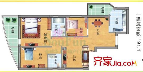 七寶一居 3室   戶型圖