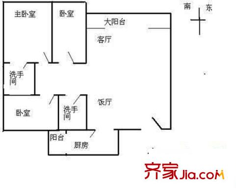 世紀(jì)城國際公館 3室 戶型圖
