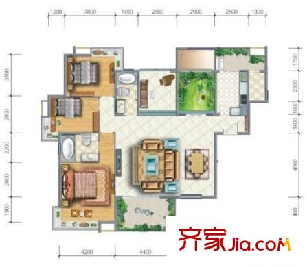 麗水佳園 5室 戶型圖