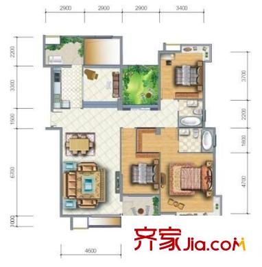 麗水佳園 4室 戶型圖