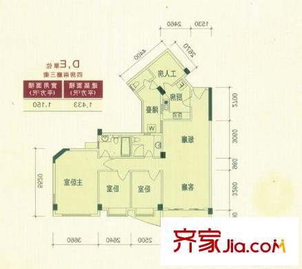嘉多利山花園 4室 戶(hù)型圖