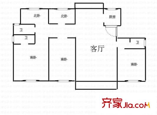 濱江公館 5室 戶型圖