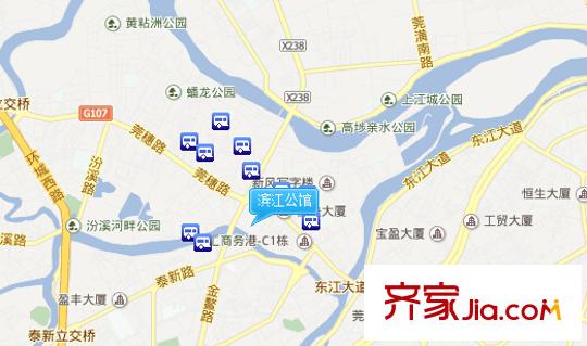 濱江公館交通圖 