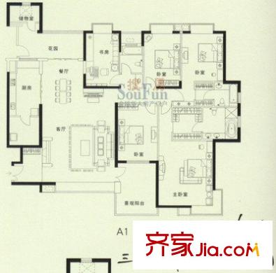 風(fēng)華豪庭 3室 戶型圖