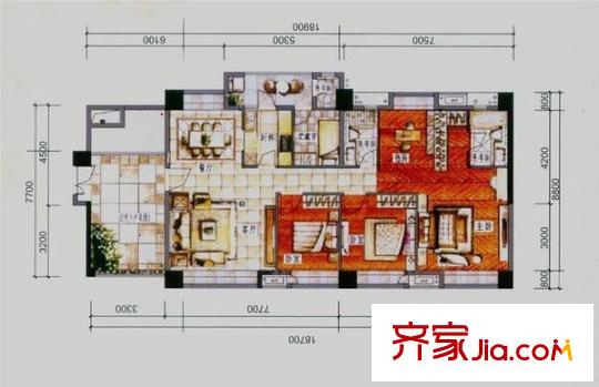 風(fēng)華豪庭 1室 戶型圖