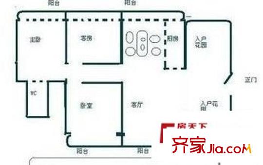 蔚藍(lán)星湖三期 3室 戶型圖
