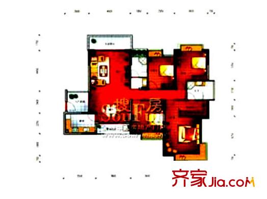 中央公館海德堡4室戶型圖