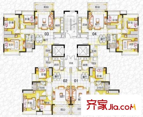 敏捷春天花園 4室 戶型圖