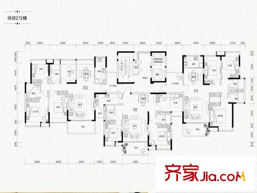 敏捷春天花園戶型圖2座平層圖 