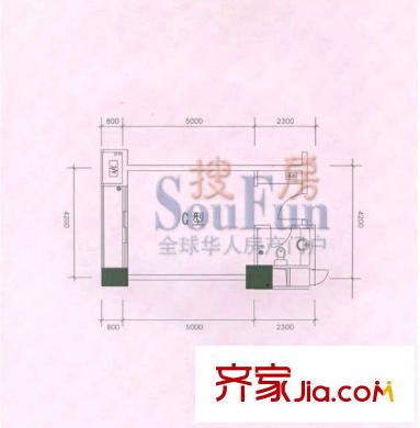 地王廣場 1室 戶型圖