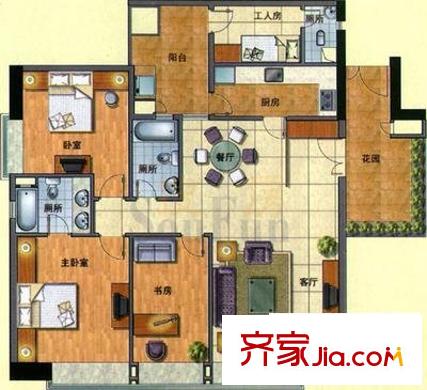 地王廣場 4室戶型圖