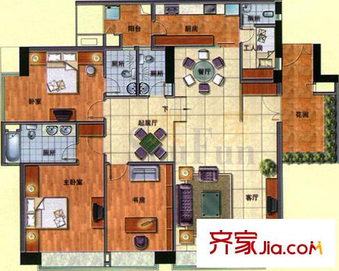 地王廣場 4室戶型圖