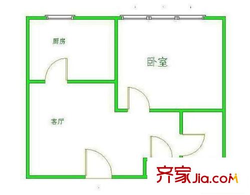 厚街盛和廣場 1室 戶型圖